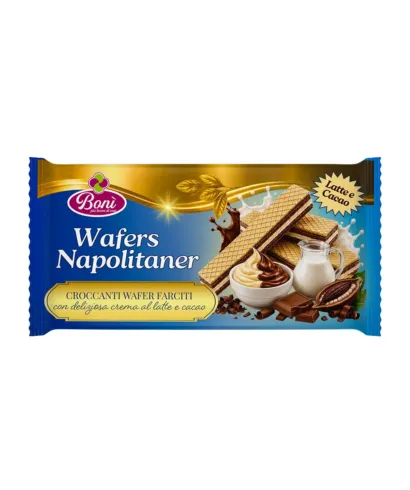 Napolitan Wafers Latte e Cacao 160g - Bonì