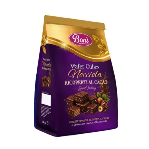 Wafer Cubes Nocciola Ricoperti al Cacao - Bonì